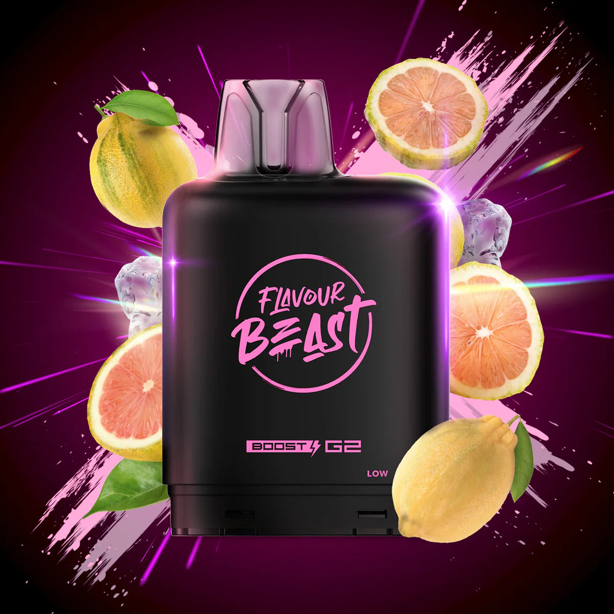 Level X G2 Boost Pink Bomb Iced pod in light pink berry theme