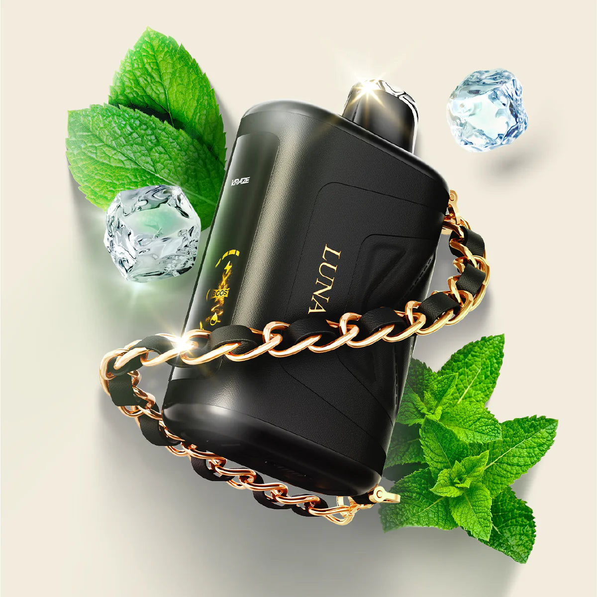 Kraze Lune 42K Miami Mint Ice vape in sleek, icy blue packaging