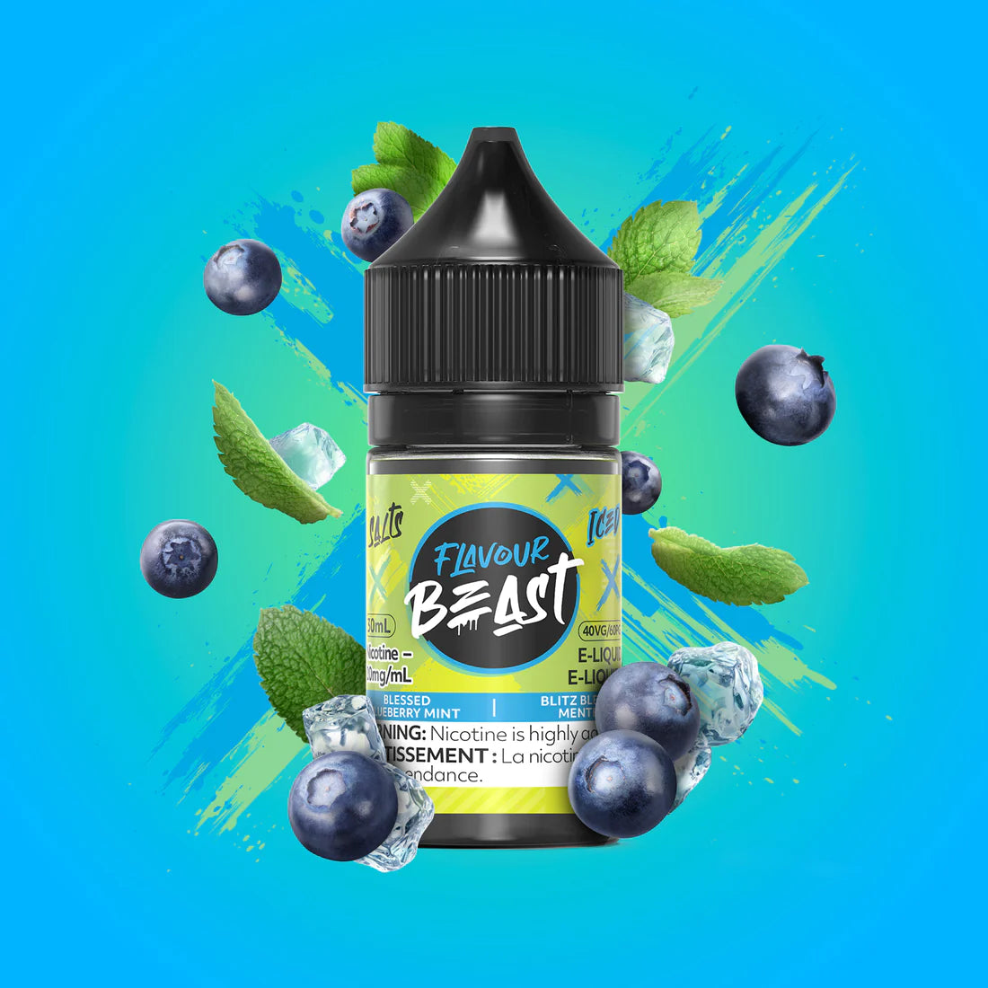 Flavour Beast Salts E-Juice Blessed Blueberry Mint Iced