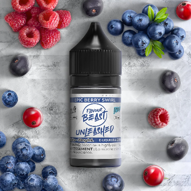 Flavour Beast Iced Salts Unleashed E-juice in Epic Berry Swirl flavour for vape delivery