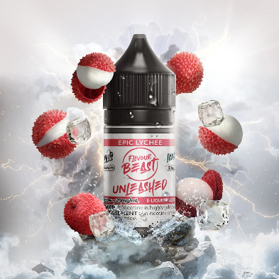 Flavour Beast Iced Salts Unleashed E-juice in Epic Lychee flavour for vape delivery