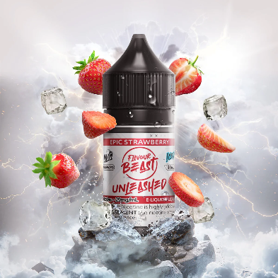 Flavour Beast Iced Salts Unleashed E-juice in Epic Strawberry flavour for vape delivery