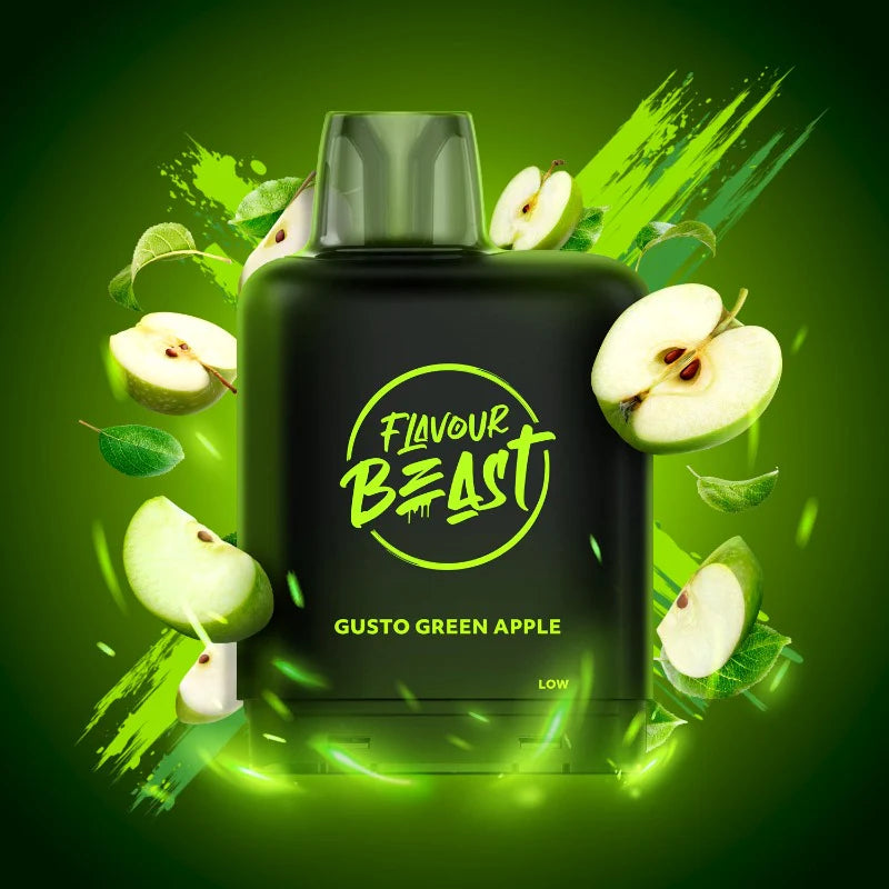 Flavour Beast Level X Boosted Pods Vape Delivery Gusto Green Apple