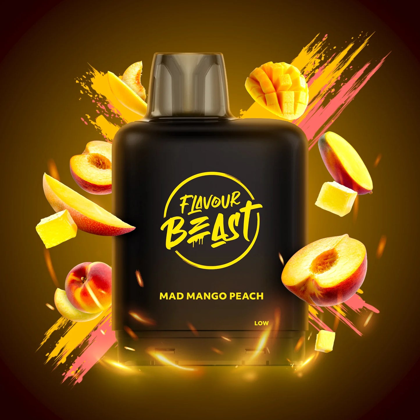 Flavour Beast Level X Boosted Pods Vape Delivery Mad Mango Peach