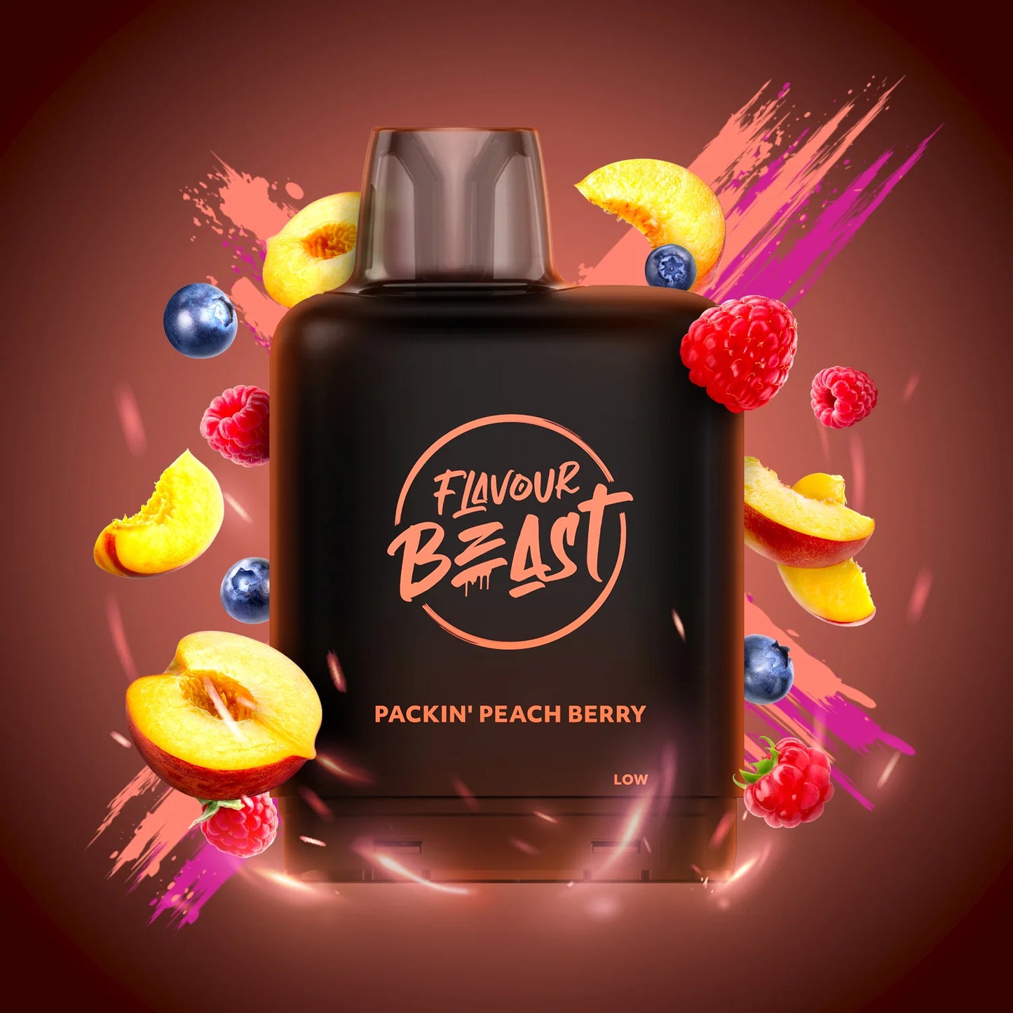 Flavour Beast Level X Boosted Pods Vape Delivery Packin' Peach Berry