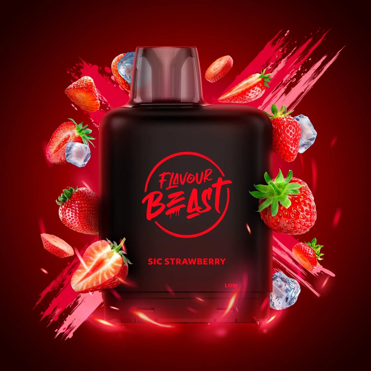 Flavour Beast Level X Boosted Pods Vape Delivery Sic Strawberry Iced