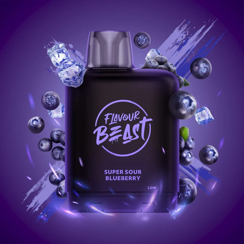 Flavour Beast Level X Boosted Pods Vape Delivery Super Sour Blueberry Iced