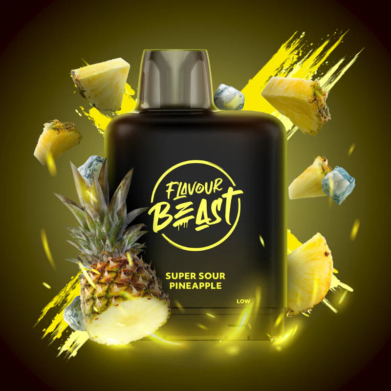 Flavour Beast Level X Boosted Pods Vape Delivery Super Sour Pineapple Iced