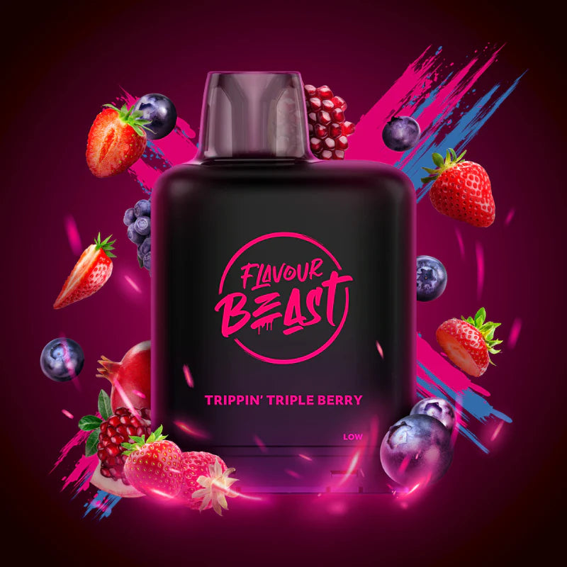 Flavour Beast Level X Boosted Pods Vape Delivery Trippin' Triple Berry