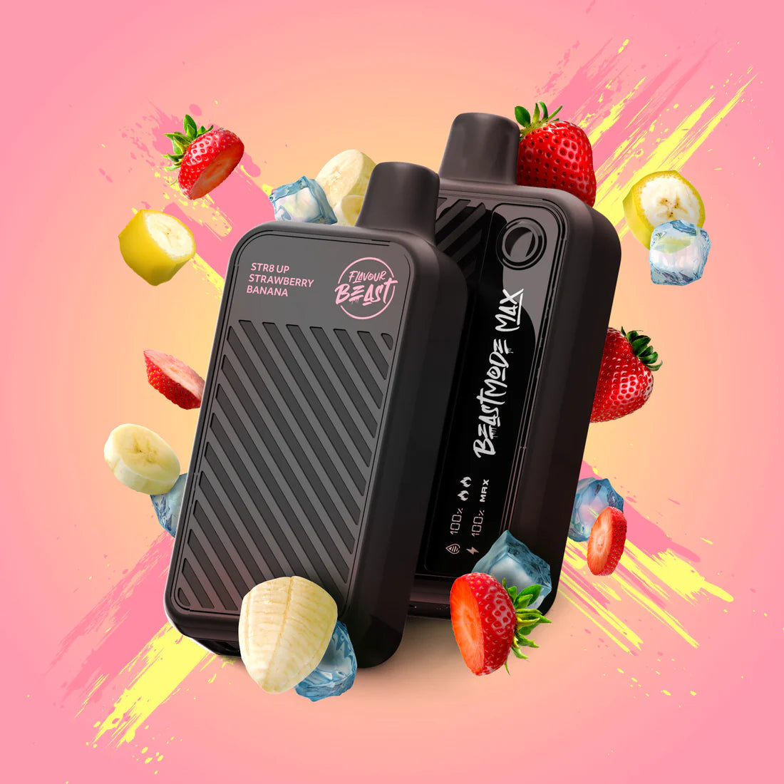 Flavour Beast Mode Max 18K STR8 UP Strawberry Banana Iced