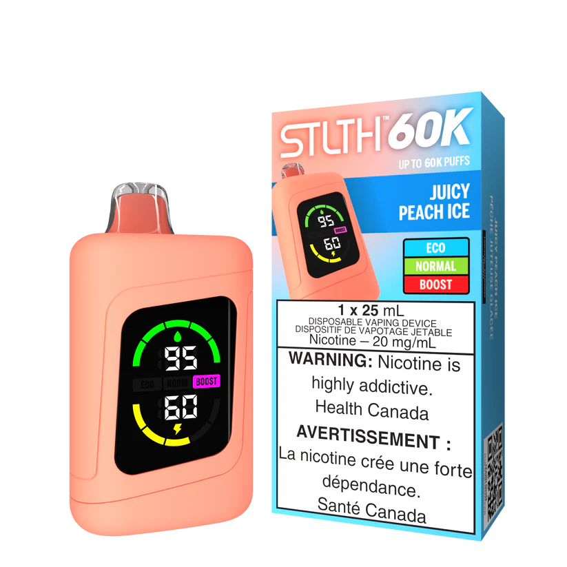 STLTH 60K Disposable for Vape Delivery in Juicy Peach Ice flavour